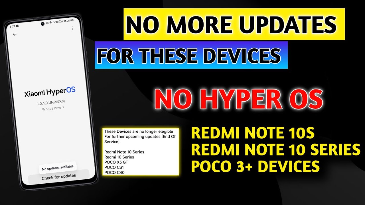 No more updates For these Devices EOL Redmi Note 10 No more updates For these Devices EOL Redmi Note 10