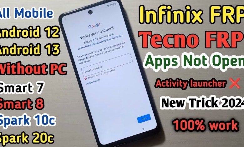 All Tecno,Infinix FRP Bypass Android 13 | Apps Not Open All Tecno,Infinix FRP Bypass Android 13 | Apps Not Open