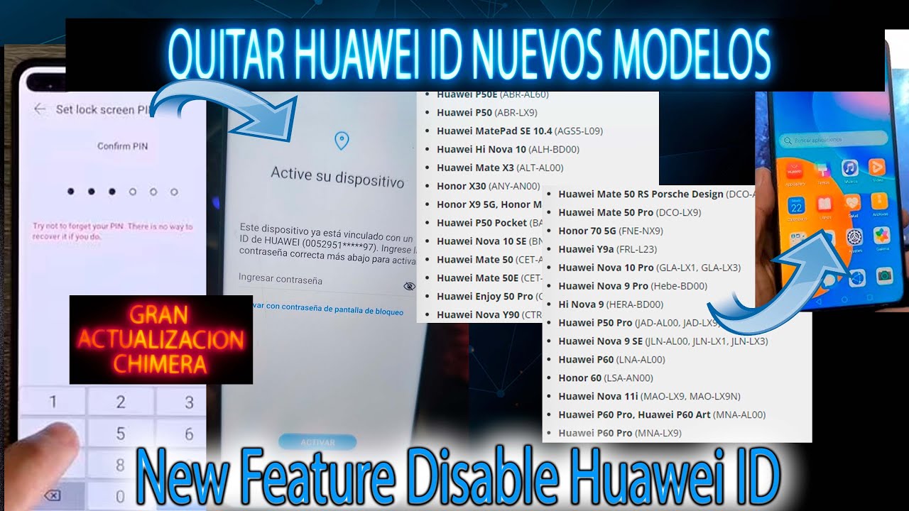 QUITAR HUAWEI ID P50 NOVA X30 X9 Y90 Y60 HONOR 50 70 QUITAR HUAWEI ID P50 NOVA X30 X9 Y90 Y60 HONOR 50 70