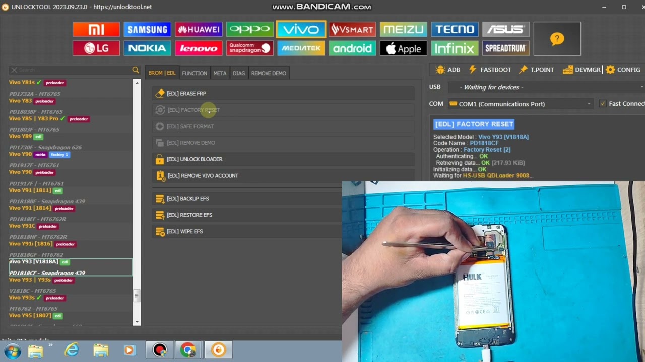 Vivo y93 y95 passward & frp remove by Unlocktool Vivo y93 y95 passward & frp remove by Unlocktool