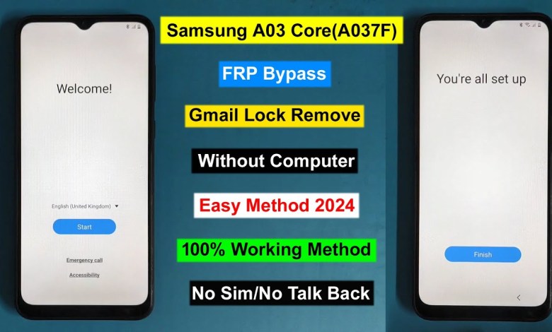 Samsung A03 Core (A037F) FRP Bypass Android 12/13 Samsung A03 Core (A037F) FRP Bypass Android 12/13