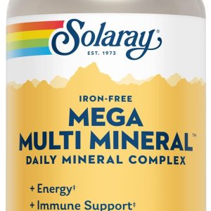 Solaray Mega Multi Mineral No Iron, Vitamin Capsules (076280045147) (200 Capsules, 50 Servings)