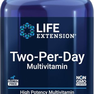 Life Extension Two-Per-Day Multivitamin, Vitamins B, C, D, zinc, Packed with Over 25 Vitamins, Minerals & extracts, Two-Month Supply, Non-GMO, Gluten-Free, 120 Capsules