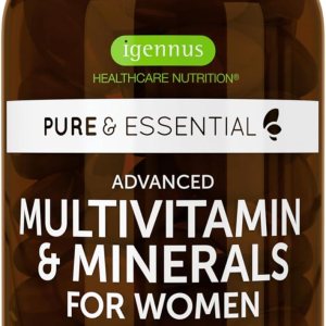 Methylated Women’s Multivitamin, Methylated Folate for MTHFR, Clean Label & Vegan, with Iron, Non-GMO, Sustained Release, 60 Tablets, by Igennus