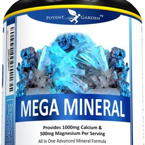 Mega Mineral Supplement Complete Mineral Complex with Calcium Magnesium Zinc Potassium Boron Selenium Chromium & 72 Trace Minerals Iron Free Calcium Supplement -100 Pills