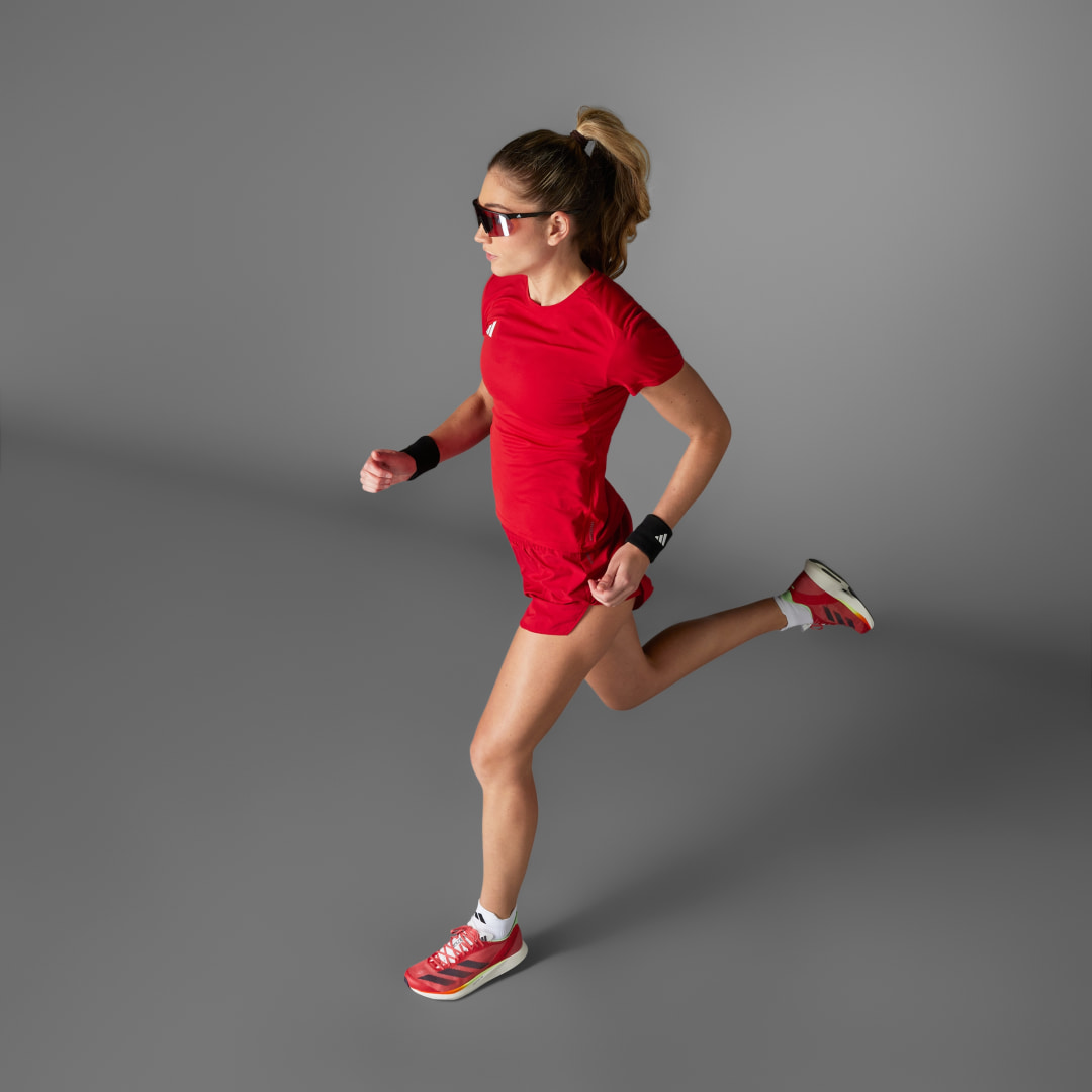 adidas Playera de Running Adizero Essentials Team Power Rojo 2 – Mujer