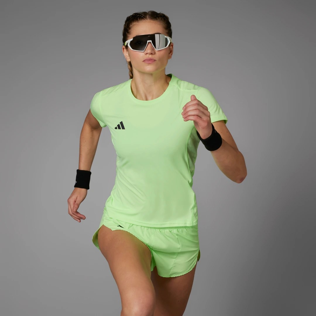 adidas Playera de Running Adizero Essentials Verde Spark – Mujer