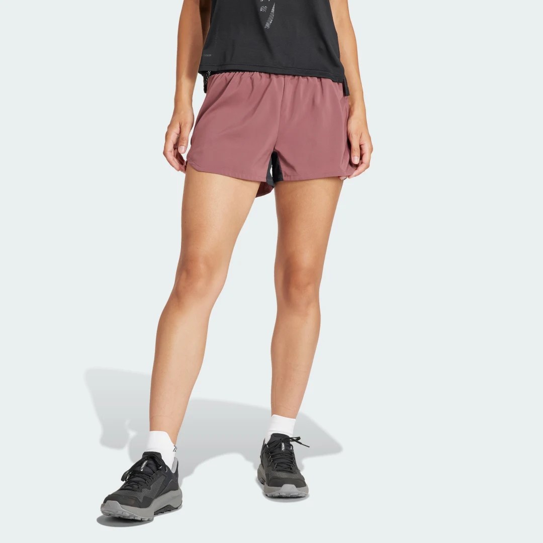 adidas Shorts de Trail Running Terrex Agravic Burgundy – Mujer