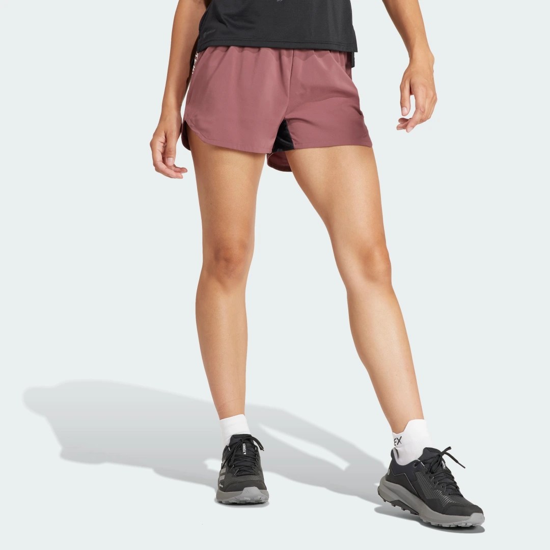 adidas Shorts de Trail Running Terrex Agravic Burgundy – Mujer