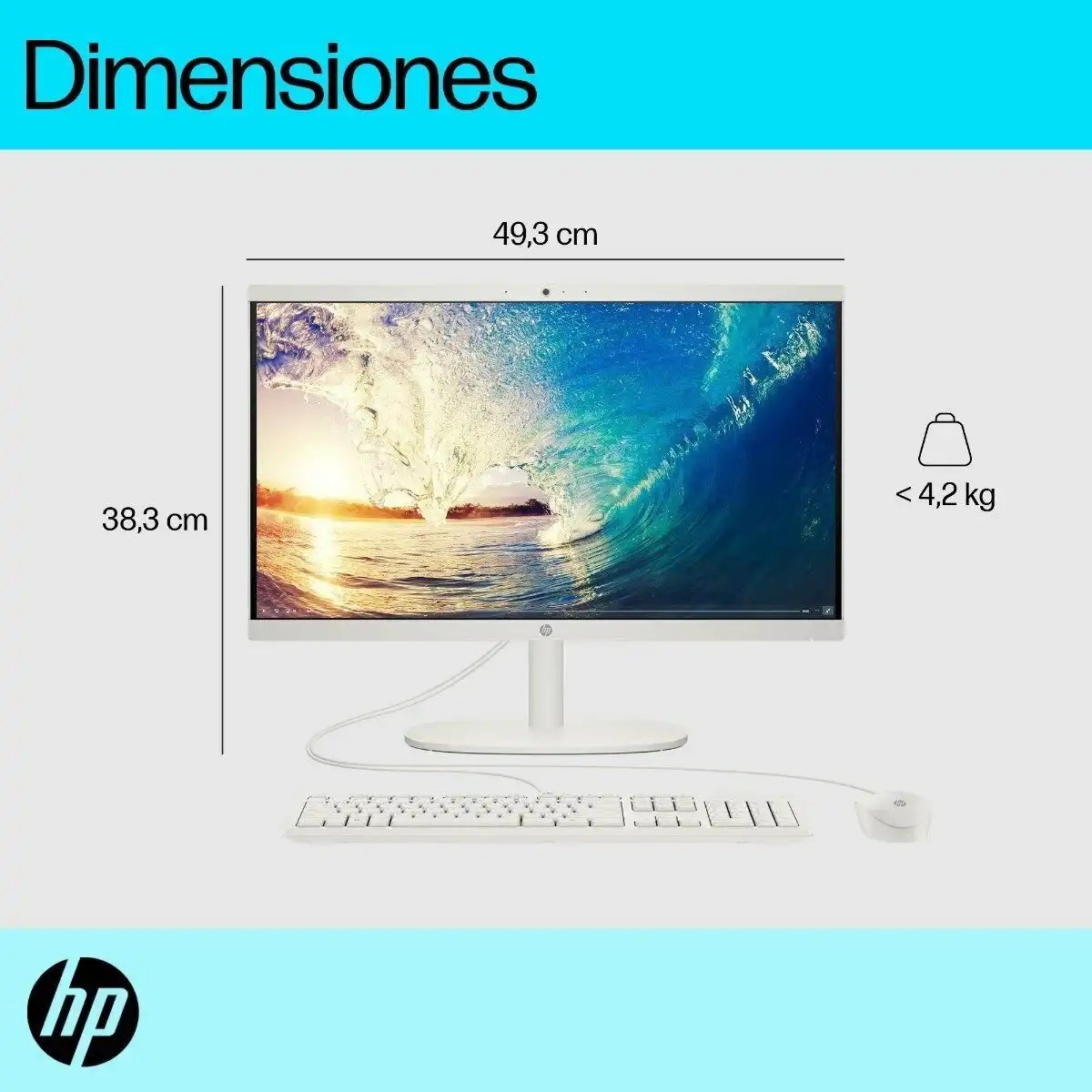 HP All-in-One Desktop 22-dg0000la, Windows 11 Home Single Language, 21.5″, Intel® Core™ i3, 8GB RAM, 512GB SSD, FHD