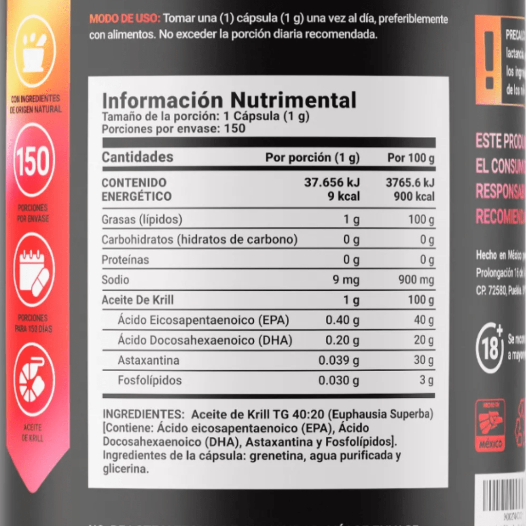 Aceite De Krill 150 Caps 1000mg Astaxantina Epa Dha B Life