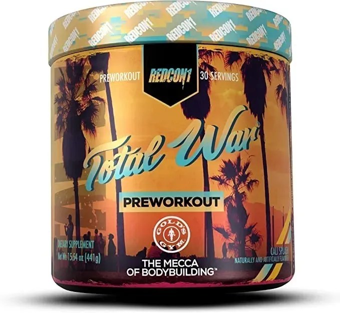 Suplemento en polvo Redcon1 Total War pre entreno sabor cali splash en bote de 441g