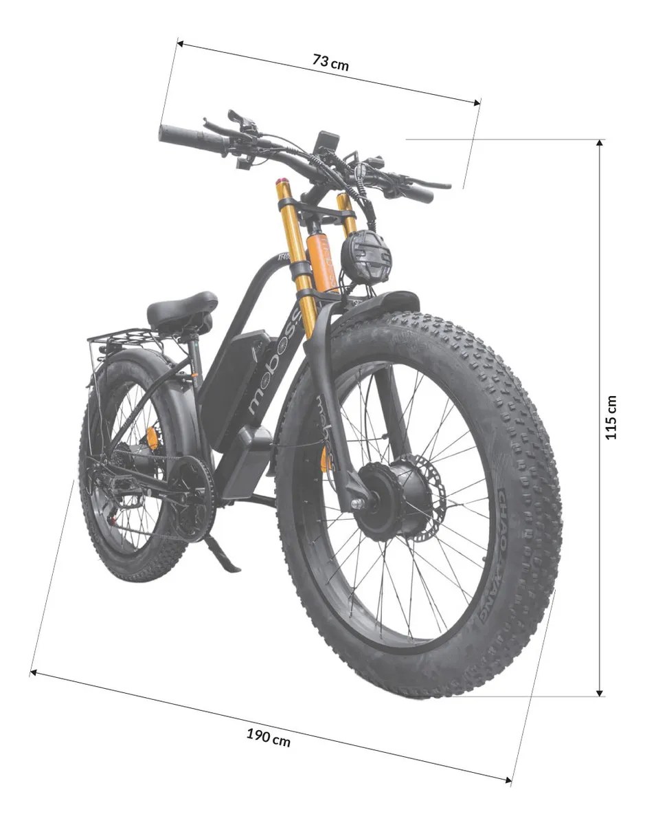 Bicicleta Eléctrica De Montaña Moboss Xf40 Doble Motor 1000w Color Negro