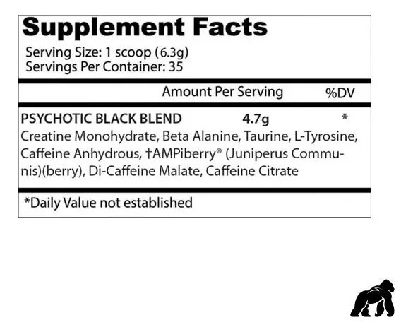 Pre Entreno Psychotic Black Insane Labz Oxido Nitrico L Sabor Fruit Punch