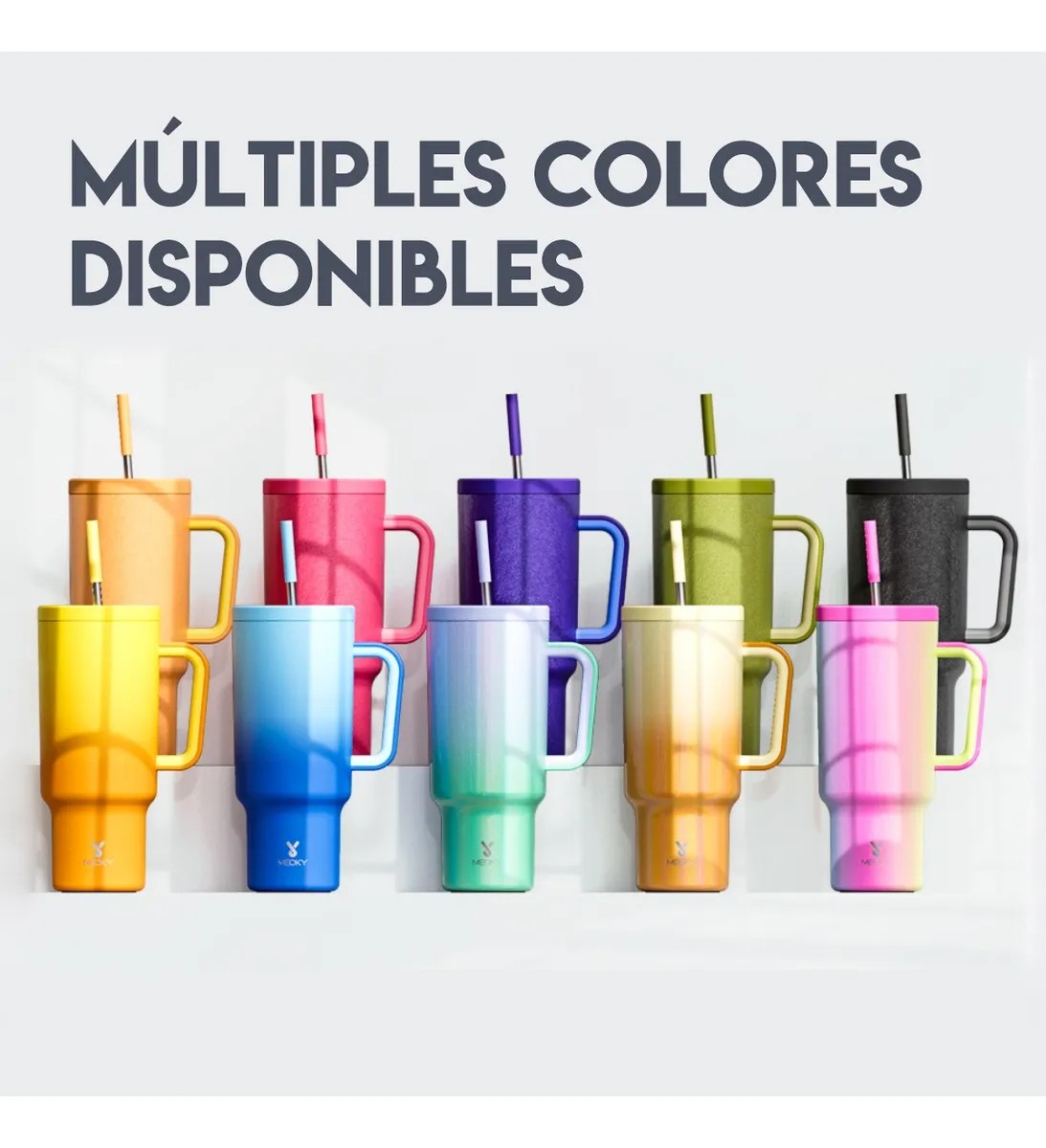 Meoky Vaso 40oz Con Asa, Taza De Viaje De Acero Inoxidable
