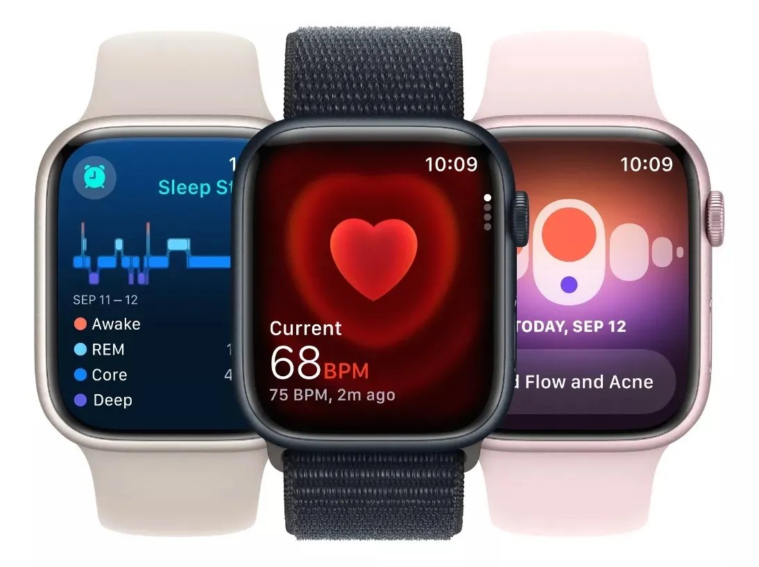 Apple Watch Series 9 GPS + Celular • Caja de aluminio rosa de 45 mm • Correa deportiva rosa claro