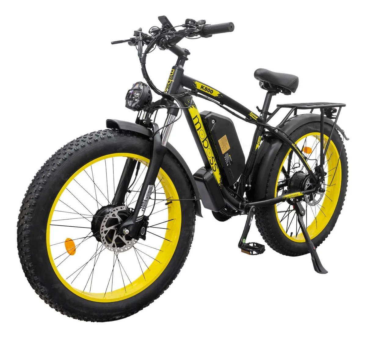 Bicicleta Eléctrica Mtb Fatbike Moboss K800 1000w X 2 26 Color Amarillo