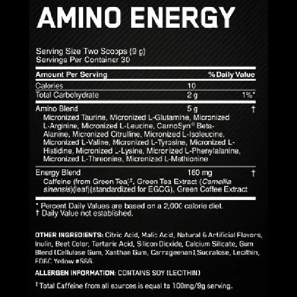 Suplemento Optimum Nutrition Essential Amin.o. Energy sabor blueberry lemonade de 270g