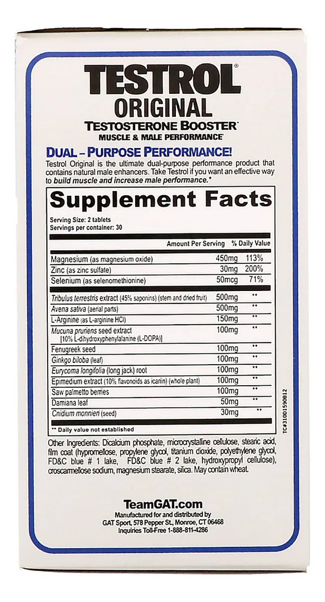Suplemento GAT Sport Testrol Original x 60 un