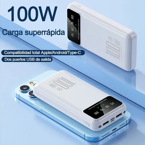 ower Bank SAIVIEK KJ-K70 20000mah Batería Externa 20W Carga Rapida Para Android,iPhone,Cargador Portátil Pila Con dos luces LED,Banco de Energía con 4 Salidas y 2 Entradas(2 USB-A, V8, Tipo C)negro