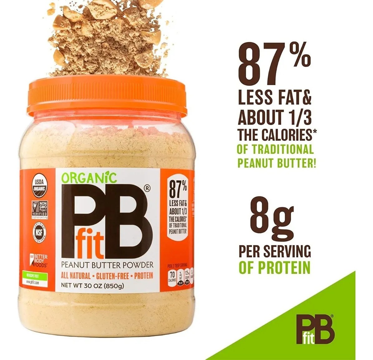 Pbfit Orgánico Cream Polvo Cacahuate Bajo Grasa Caloría 850g