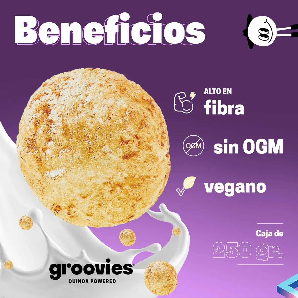 Groovies Quinoa Powered cereal saludable groovies quinoa sin gluten vainilla 4 pzs