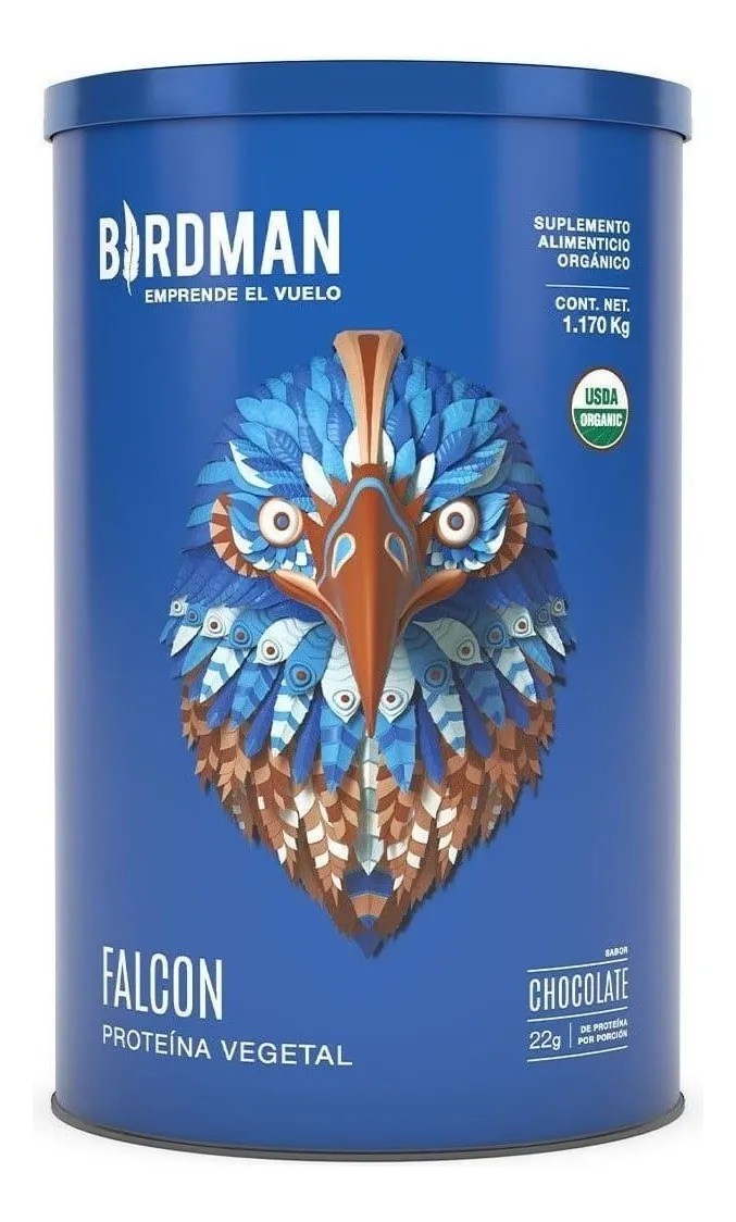 Proteína Vegetal Orgánica Falcon Protein 1.170kg Birdman Sabor Chocolate
