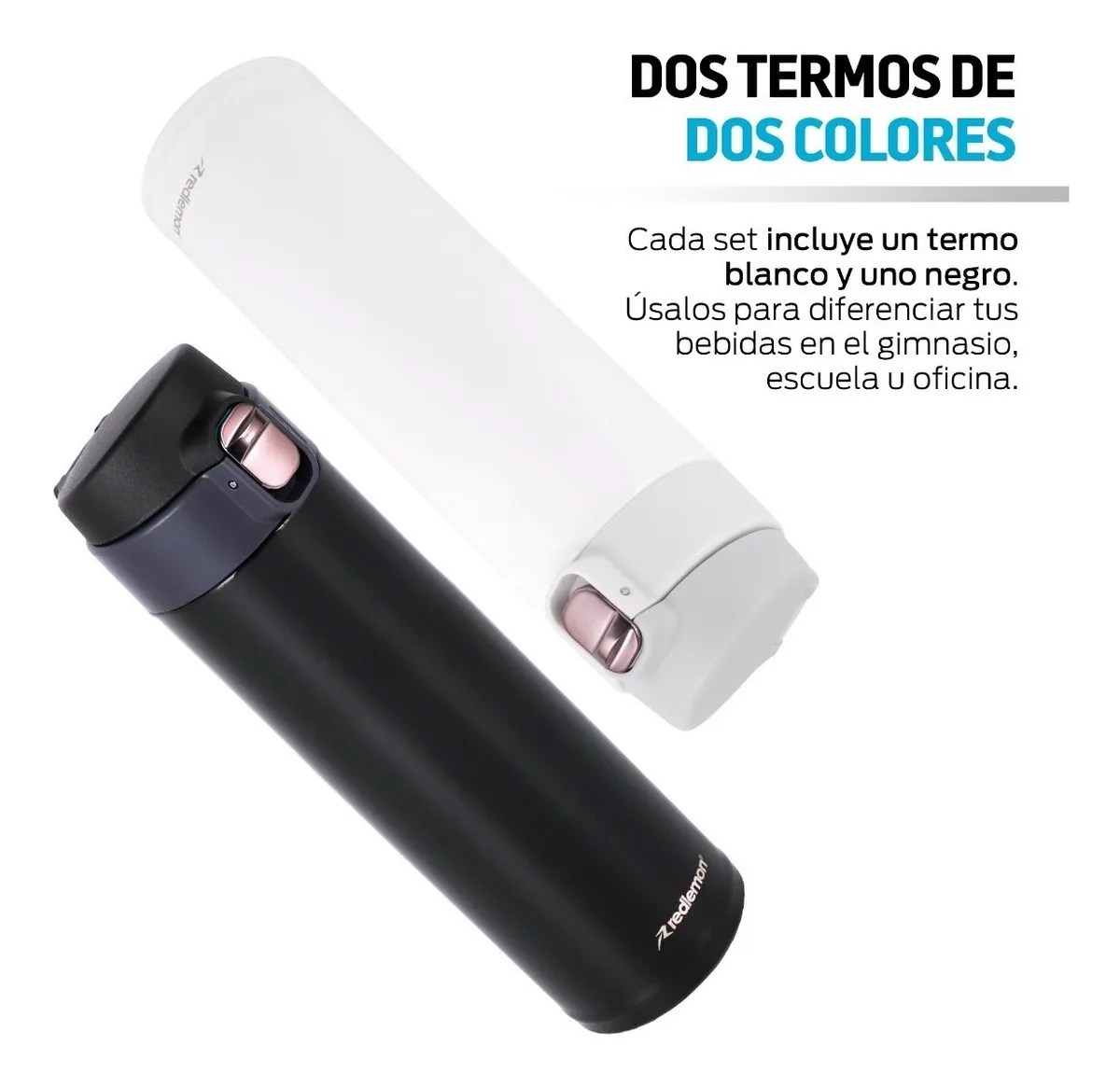 Redlemon Termo para Café de Acero Inoxidable 420 ml 2 Piezas, Set de 2 Vasos Térmicos de Doble Pared con Tapa Hermética