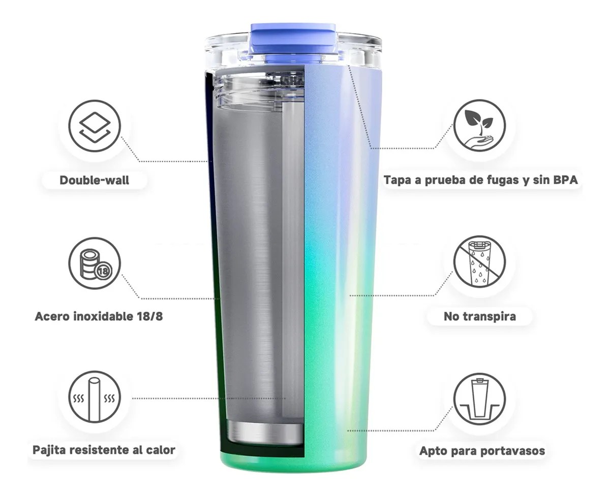 Meoky Vaso Térmico Inoxidable Café De Taza Con Frí 24 Oz