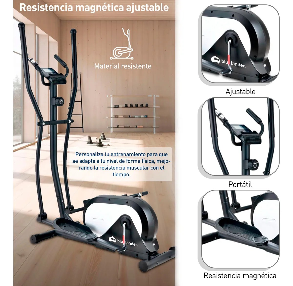 Elíptica Eléctronica Eliptic Trainer Gym Fitness Prefesional Color Negro