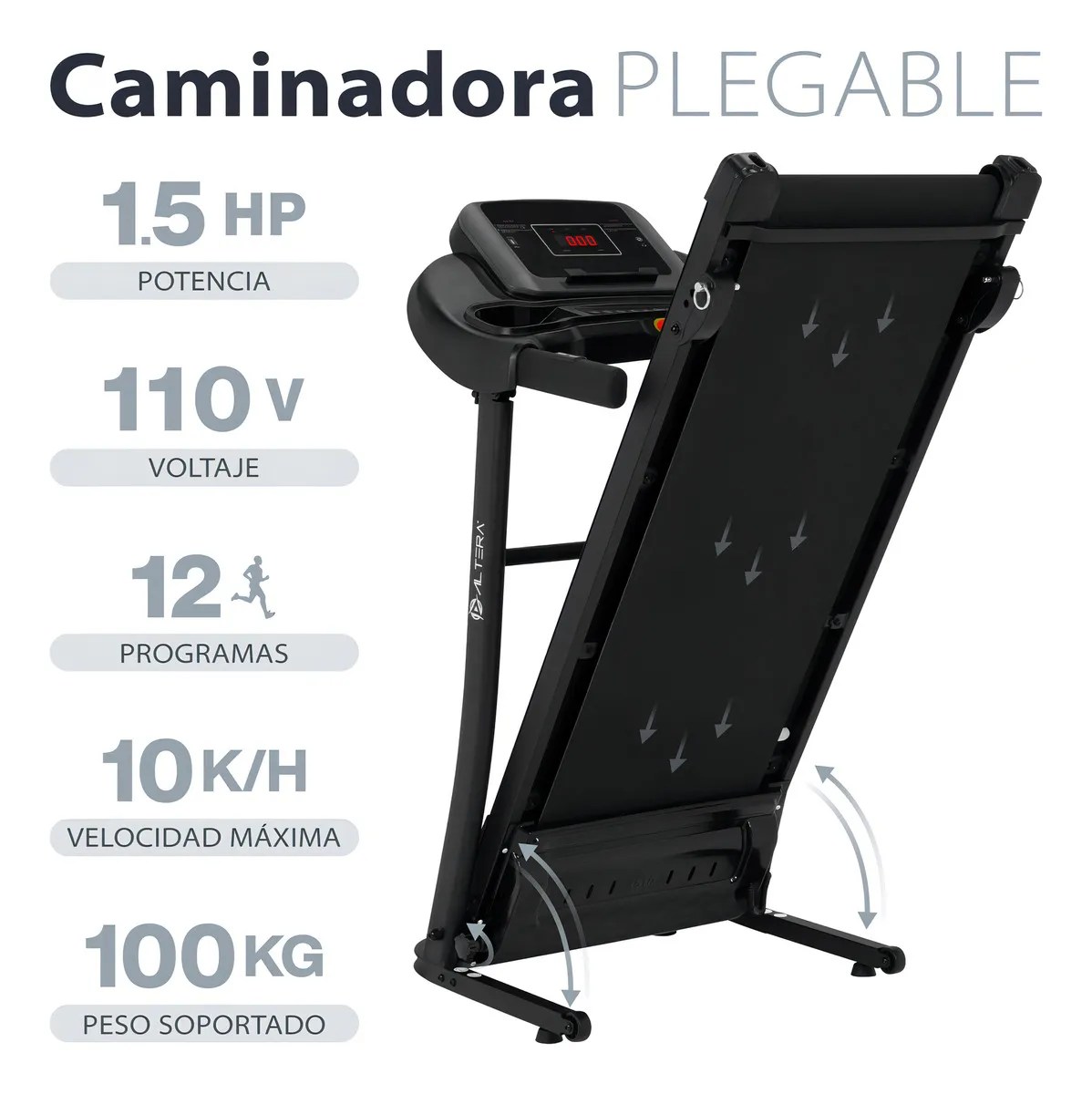 Caminadora eléctrica Altera X80ALT 110V color negro