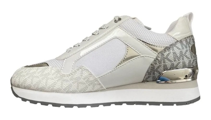 Tenis Michael Kors Original Dama Wilma Trainer White & Silver