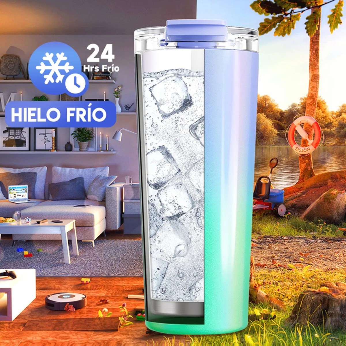 Meoky Vaso Térmico Inoxidable Café De Taza Con Frí 24 Oz