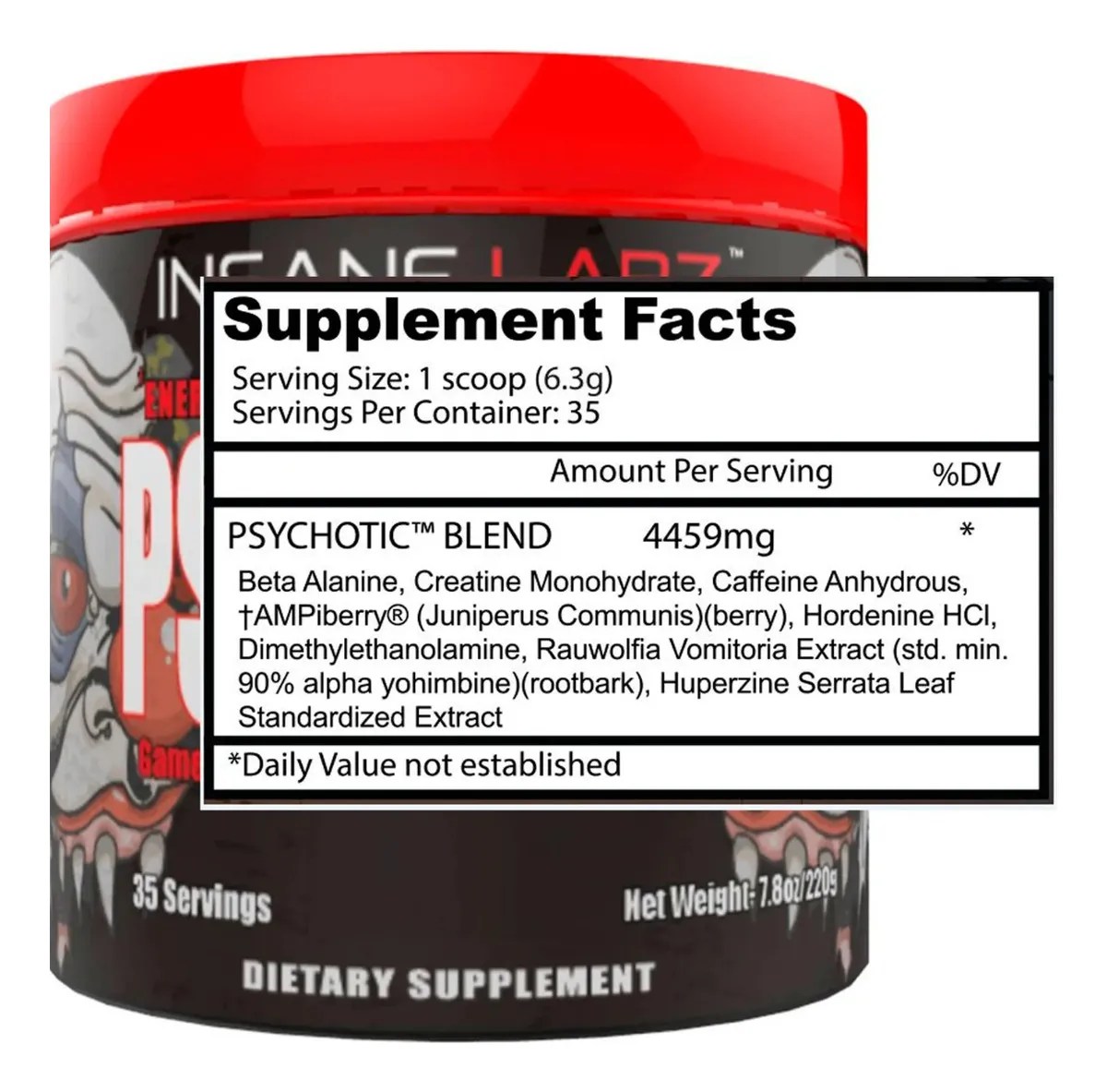 Pre Entreno Psychotic Insane Labz 35 Servs – Peach Mango