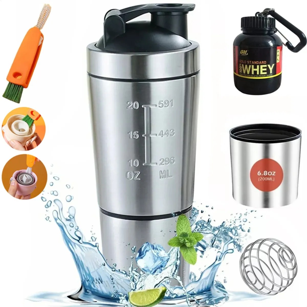 Shaker Proteina Vaso Shaker Acero Inoxidable Shaker Gym