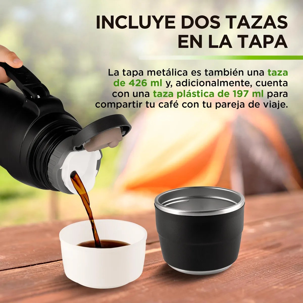 Termo de Acero Inoxidable XL (2 Litros) con Doble Pared de Aislamiento al Vacío para Uso Rudo