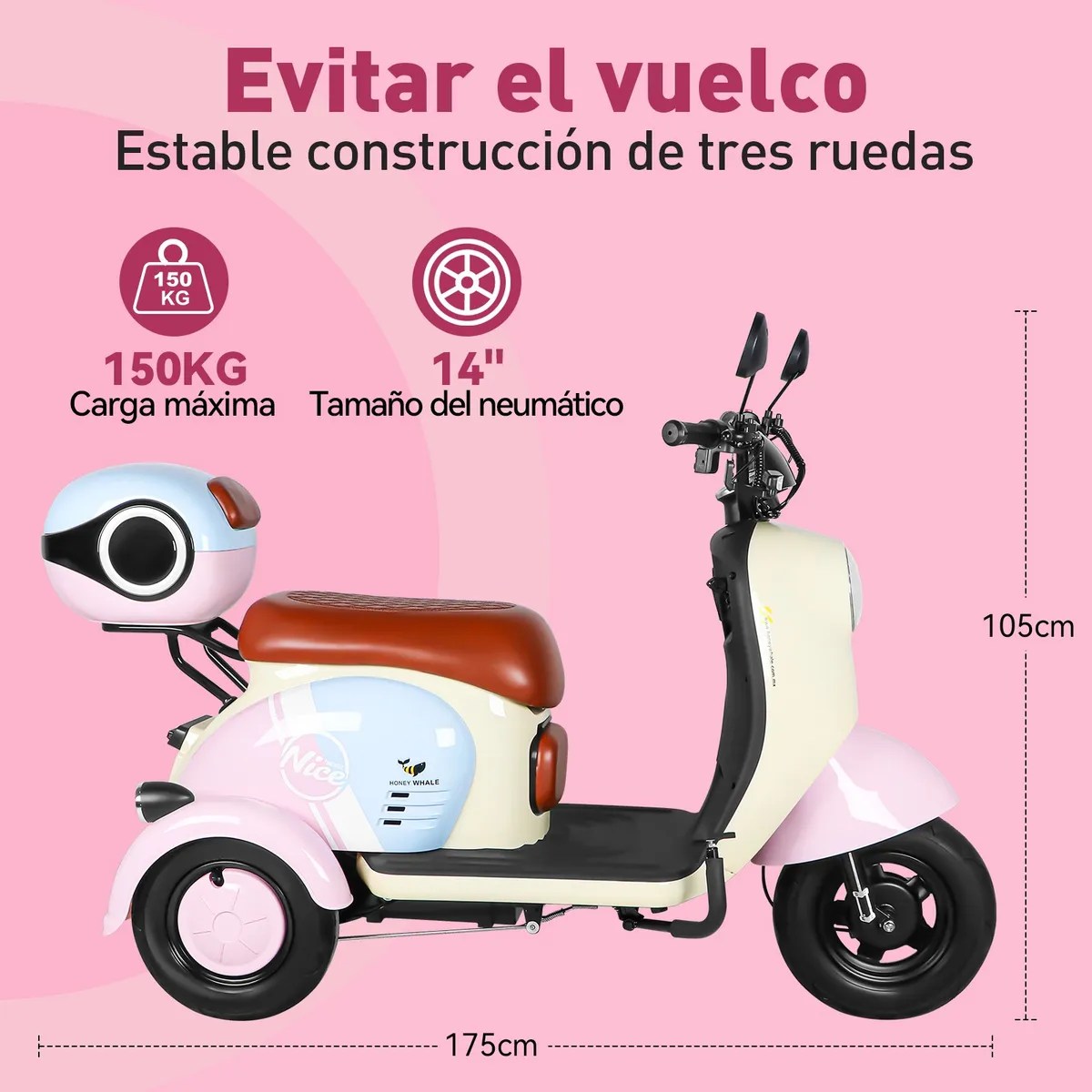 Bicicleta Eléctrica De Tres Ruedas Para Adultos Honey Whale