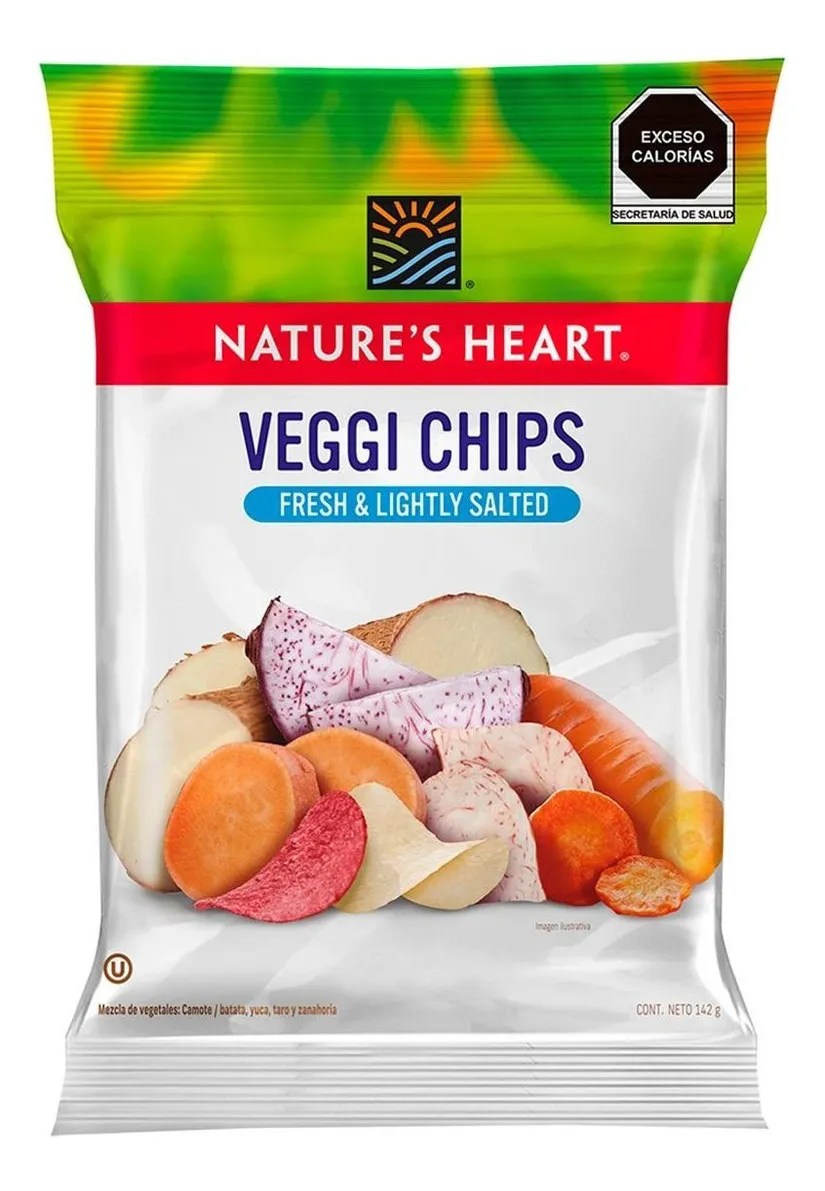 Bolsa Papas Nature’s Heart Veggi Chips Saludables De 142g