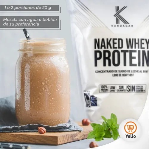 Proteina Kardagar Naked Whey Baja En Carbohidratos 1kg Sabor Sin Sabor