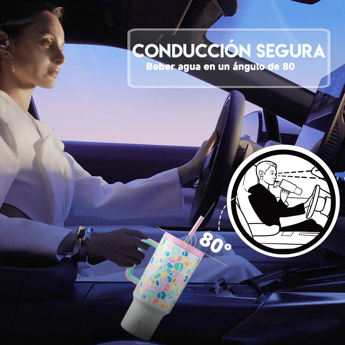 Meoky Vaso Térmico De Acero Inoxidable Con Calor/frí 40oz