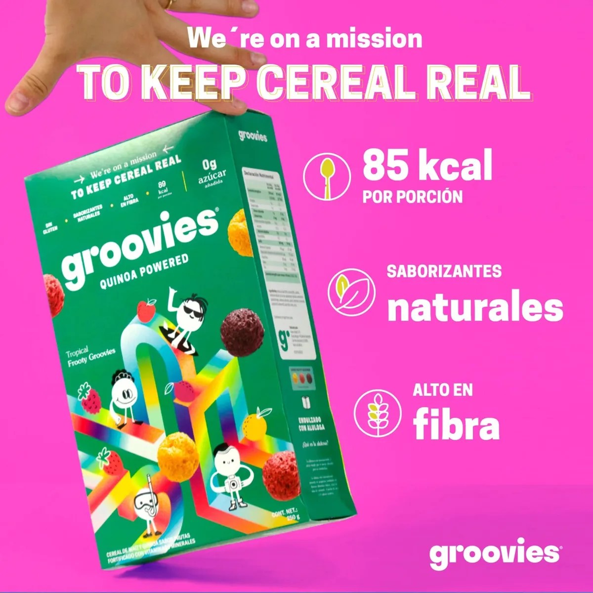 Cereal Saludable Groovies Quinoa Sin Gluten Frooty 250g 4pzs
