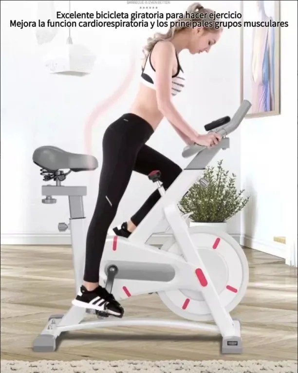 Bicicleta Ejercicio Grande Fija Deportiva Spinning Blanco