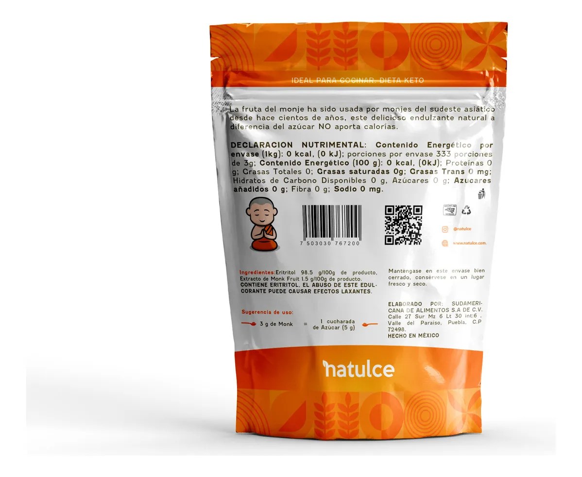 Natulce Monk Fruit endulzante keto fruto del monje 1kg