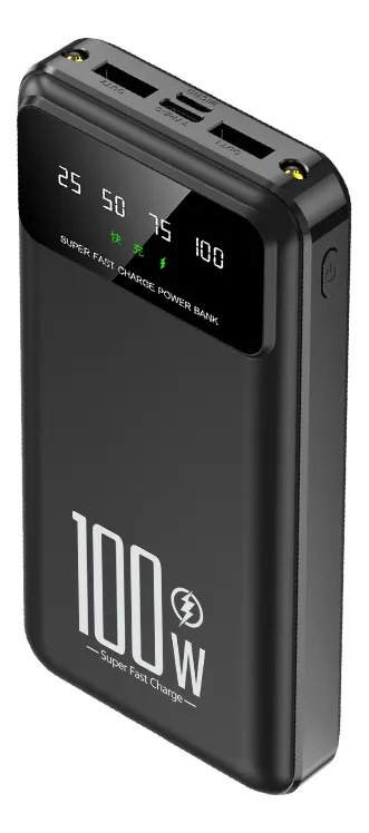 ower Bank SAIVIEK KJ-K70 20000mah Batería Externa 20W Carga Rapida Para Android,iPhone,Cargador Portátil Pila Con dos luces LED,Banco de Energía con 4 Salidas y 2 Entradas(2 USB-A, V8, Tipo C)negro