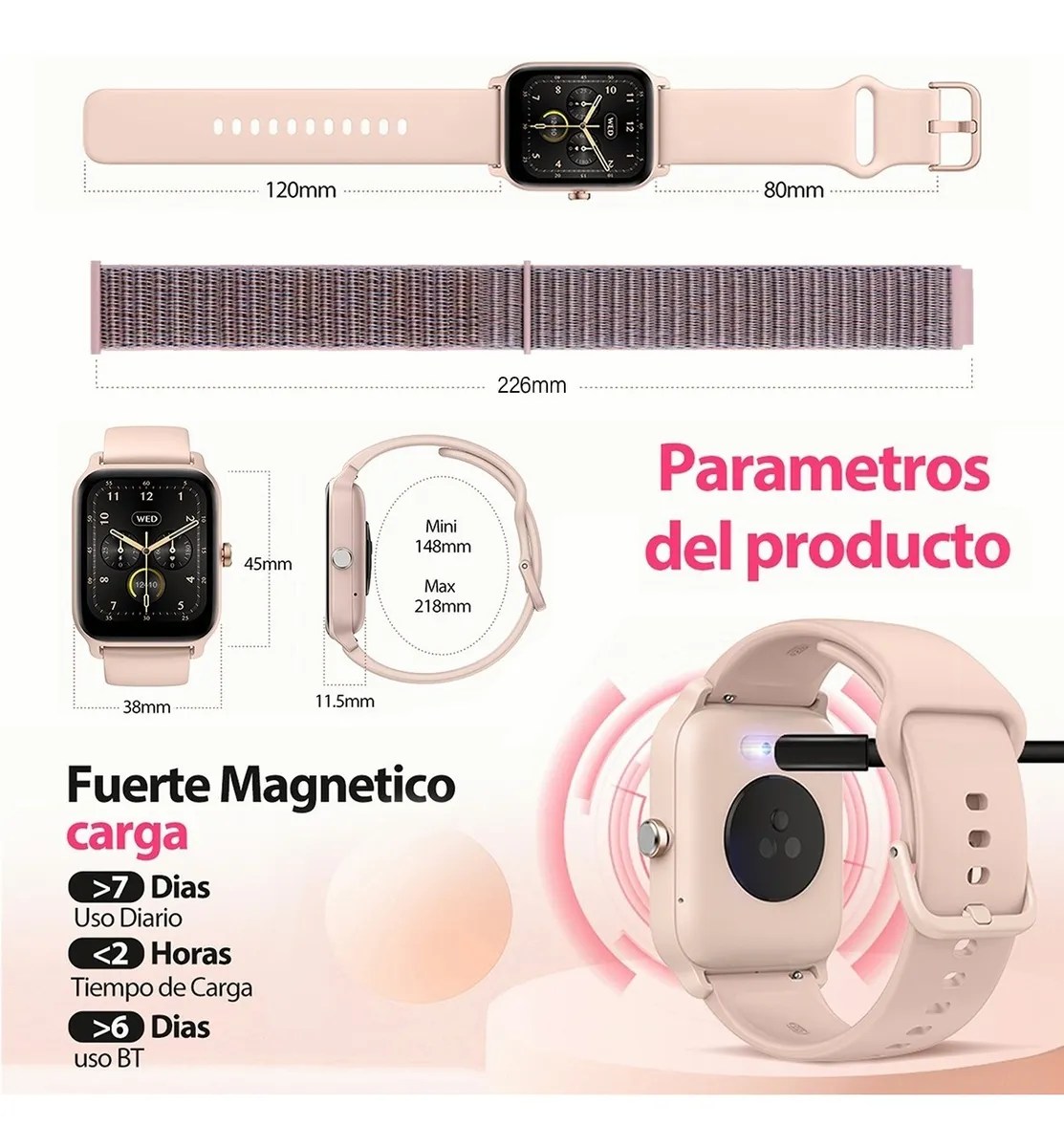 Smartwatch 1.8» Reloj Inteligente Bluetooth Llamada Alexa