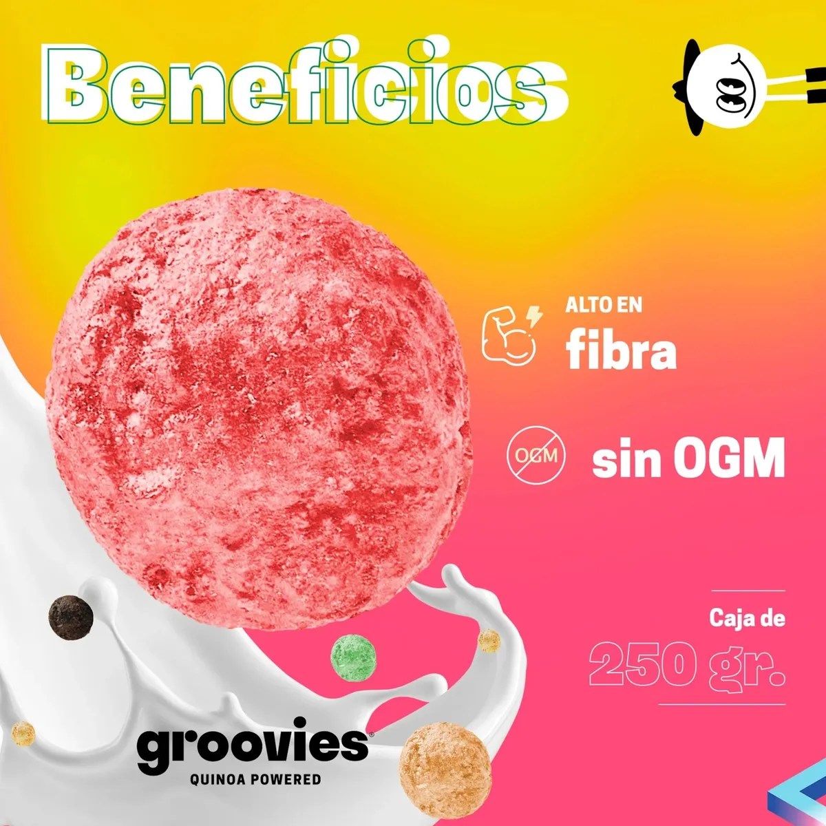 Cereal Saludable Groovies Quinoa Sin Gluten Frooty 250g 4pzs