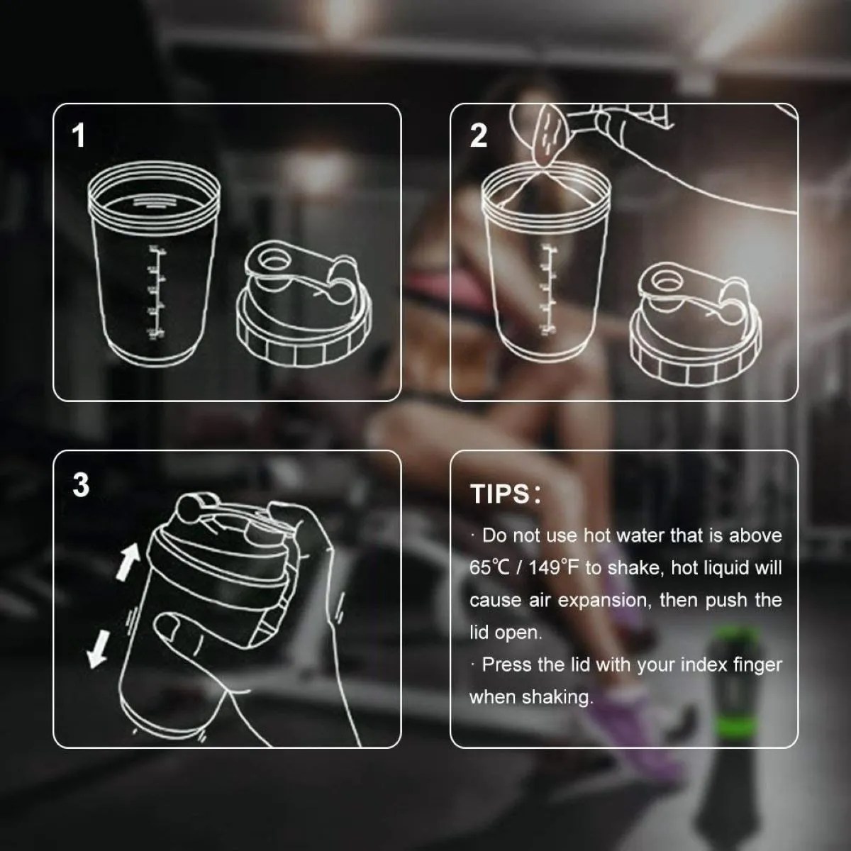 Shaker Proteina Vaso Mezclador Proteina Para Proteina Gym