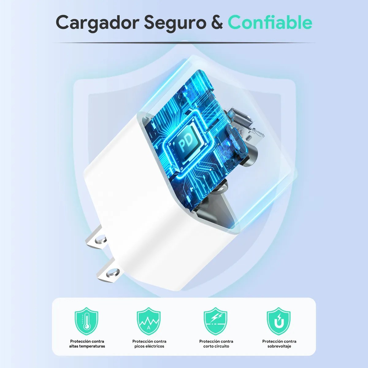 Cargador Turbo 3a 20w Carga Rápida Compatible con iPhone XS/XR/11/12/13/14 Cargador Tipo C con Cable IP 1Hora GAR154