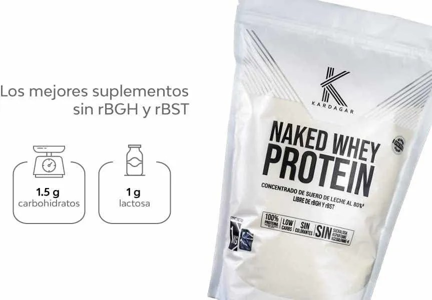 Proteina Kardagar Naked Whey Baja En Carbohidratos 1kg Sabor Sin Sabor