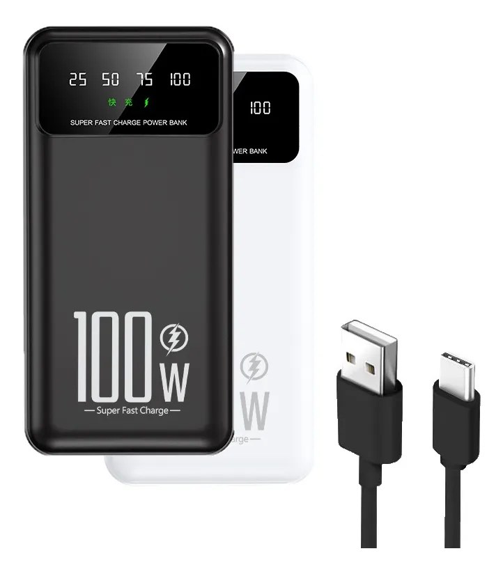 ower Bank SAIVIEK KJ-K70 20000mah Batería Externa 20W Carga Rapida Para Android,iPhone,Cargador Portátil Pila Con dos luces LED,Banco de Energía con 4 Salidas y 2 Entradas(2 USB-A, V8, Tipo C)negro